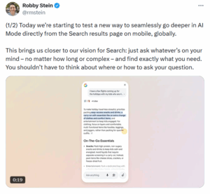 Robby Stein, VP Product, announced on X