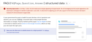 Google’s FAQ structured data documentation