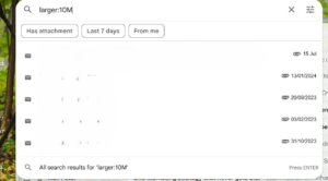 Delete emails with large attachments