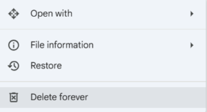 Remove unwanted files from Drive