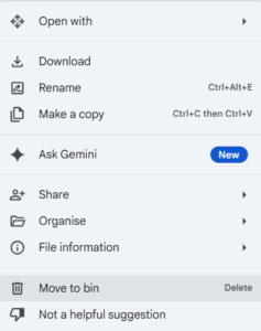 Remove unwanted files from Drive